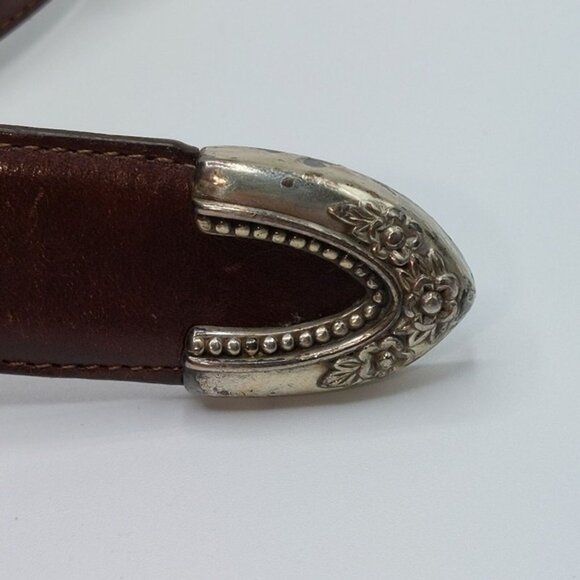 Vintage USA Made Talbots Garden Charms Genuine Leather Waist Belt Size S - Picture 6 of 9
